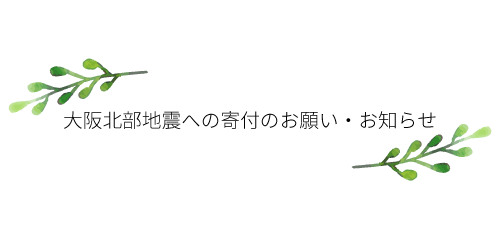 大阪北部地震VIPS寄付窓口開設